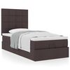 vidaXL Ottoman bed met matras 90x190cm stof donkerbruin