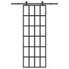 vidaXL Schuifdeur met beslag 76x205 cm ESG-glas en aluminium