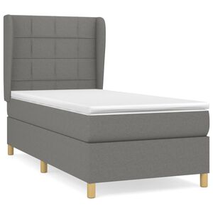 vidaXL Boxspring met matras stof donkergrijs 80x200 cm