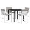 vidaXL Tuin eettafelset 5 st Wit en Lichtgrijs Textilene en staal