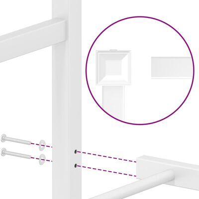 vidaXL Bedframe met hoofdbord metaal wit 100x190 cm