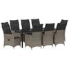 vidaXL Tuin eettafelset 9 st Grijs poly rattan