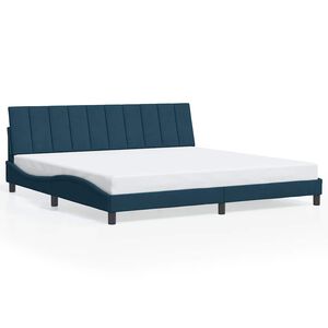 vidaXL Bedframe zonder matras fluweel blauw 90x190 cm