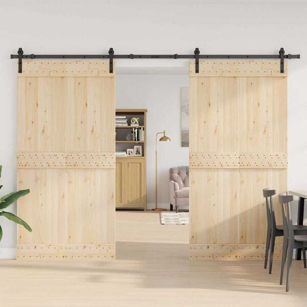 vidaXL Doos met onderdelen voor schuifdeur 305 cm staal zwart