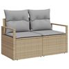vidaXL Tuin Sofa Set met kussen met opslag 8 pcs Beige Poly riet