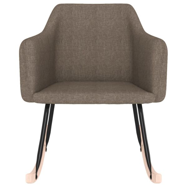 vidaXL Schommelstoel stof taupe