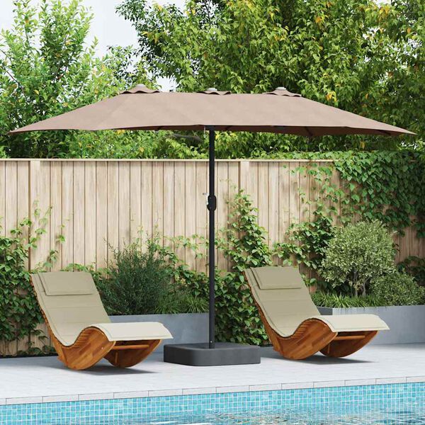 vidaXL Tuinparasol Taupe 385 x 209 x 244 cm Stof