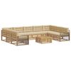 vidaXL Buiten bankenset 10 st Wit en Beige Massief Acaciahout