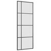 vidaXL Schuifdeur met beslagset 76x205 cm ESG glas zwart