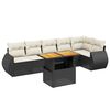 vidaXL 7-delige Loungeset met kussens poly rattan zwart