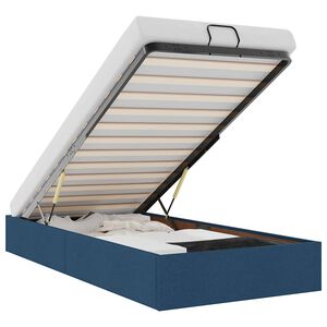 vidaXL Bedframe zonder matras 100x200 cm stof blauw