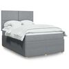 vidaXL Boxspring met matras stof lichtgrijs 160x200 cm