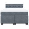 vidaXL Boxspring met matras fluweel donkergrijs 140x200 cm