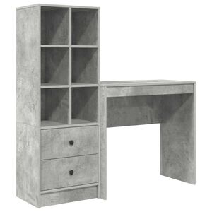 vidaXL Bureau Beton Grijs 125,5 x 40 x 127 cm 2 st