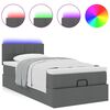 vidaXL Bed poef met matras en LED's stof 80x200 cm donkergrijs