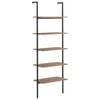 vidaXL Ladderrek met 5 schappen 64x35x185 cm donkerbruin en zwart