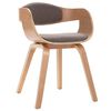 vidaXL Eetkamerstoelen 6 st gebogen hout en stof taupe
