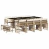 vidaXL 13-delige Tuinset met kussens poly rattan beige