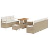 vidaXL Tuin Sofa Set met kussen 10 pcs Beige Poly riet