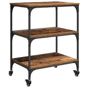 vidaXL Keuken Trolley Oud Hout 60 x 41 x 76 cm Bewerkt hout