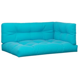 vidaXL Palletkussens 3 st stof turquoise