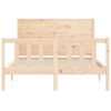 vidaXL Bedframe met hoofdbord massief hout