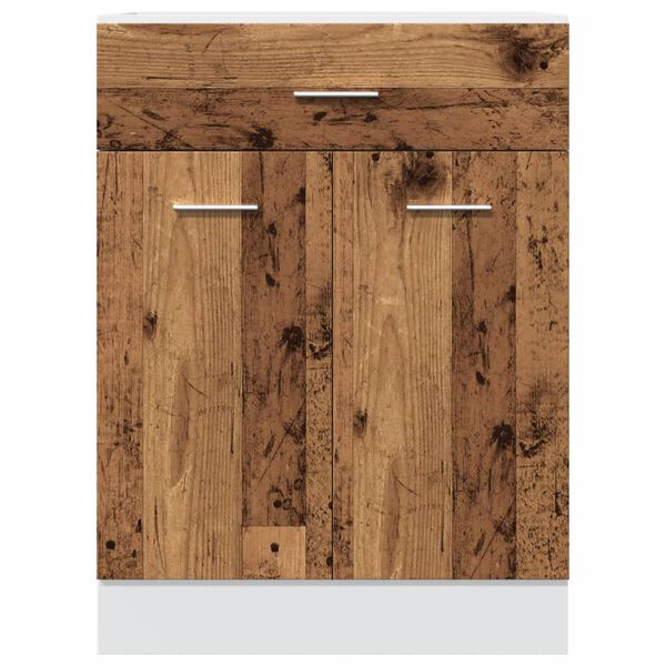 vidaXL Onderkast met lade Lyon 60x46x81,5 cm bewerkt hout oud houtkleurig