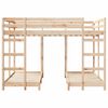 vidaXL Drie-hoog Bunk Bed Frame Bruin 140 x 200 cm Massief grenenhout