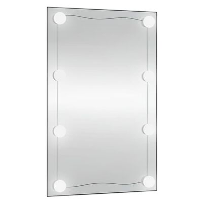vidaXL Wandspiegel met LED's rechthoekig 50x80 cm glas