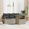 vidaXL Tuin Sofa Set met opslag 5 pcs Lichtgrijs Poly riet