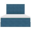 vidaXL Opbergbed met LED met matras Donkerblauw 140 x 190 cm Fluweel