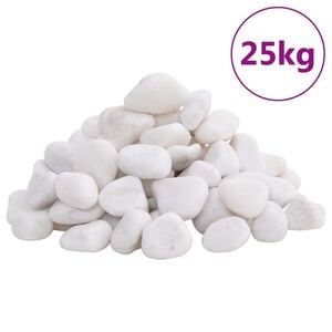 vidaXL Kiezelstenen gepolijst 2-5 cm 25 kg wit
