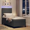 vidaXL Boxspring bed met matras met LED Donkergrijs 100 x 200 cm Stof