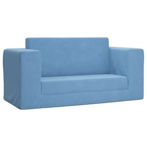 vidaXL Kinderslaapbank 2-zits zacht pluche blauw