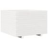 vidaXL Plantenbak 70x70x49,5 cm massief grenenhout wit