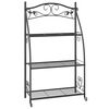 vidaXL Bloemenrek 56x30x96 cm staal zwart