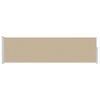 vidaXL Uittrekbaar Zijscherm Beige 500 x 117 cm Polyester