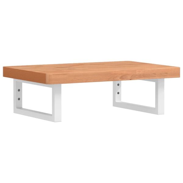 vidaXL Badkamer wandschap staal en massief beukenhout