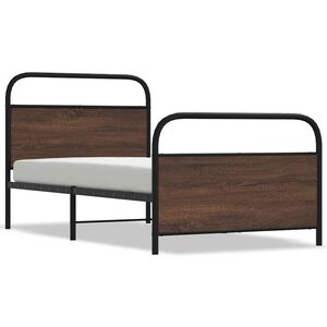 vidaXL Bedframe zonder matras bewerkt hout bruin eikenkleur 100x200 cm