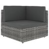vidaXL 4-delige Loungeset met kussens poly rattan grijs
