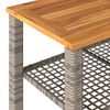 vidaXL Tuintafel 70x38x42 cm poly rattan en acaciahout grijs