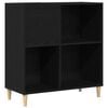 vidaXL Platenkast met plank Zwart Eiken 84,5 x 38 x 89 cm Bewerkt hout