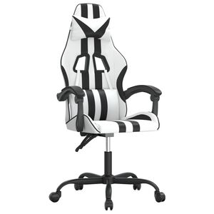 vidaXL Gamestoel kunstleer wit en zwart