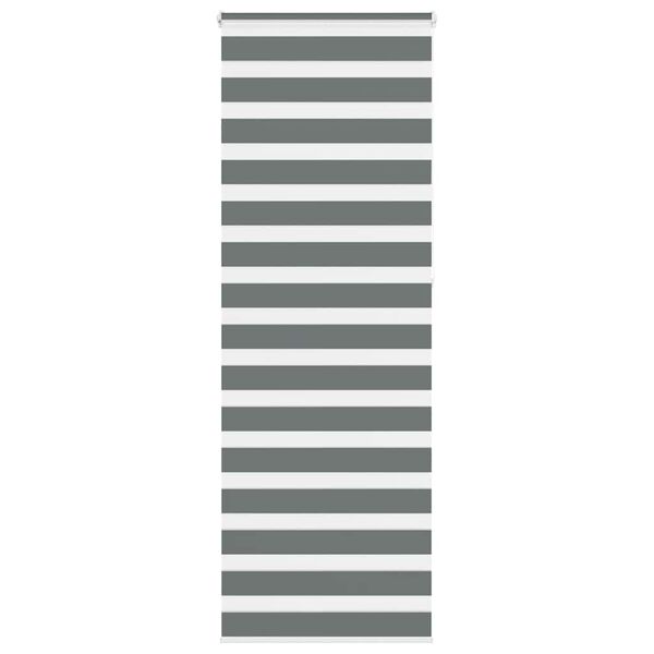 vidaXL Zebra rolgordijn 90x230 cm stofbreedte 85,9 cm donkergrijs