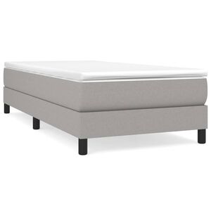 vidaXL Boxspring met matras stof lichtgrijs 100x200 cm