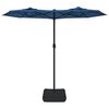 vidaXL Parasol dubbel dak met LED 316x145 cm azuurblauw