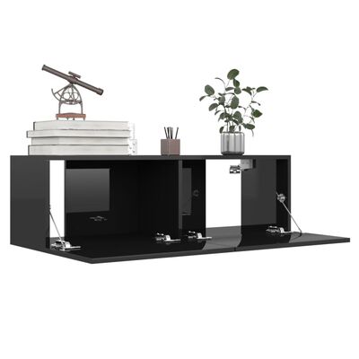 vidaXL Tv-meubel 100x30x30 cm bewerkt hout hoogglans zwart
