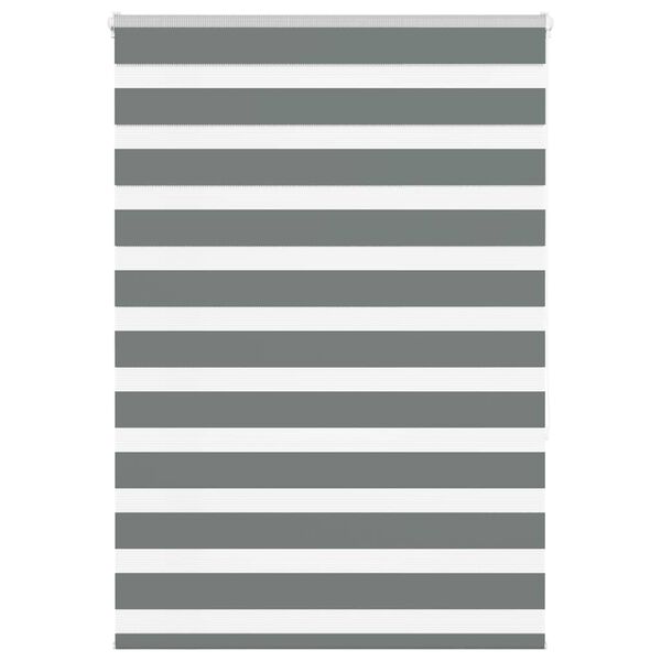vidaXL Zebra rolgordijn 105x150 cm stofbreedte 100,9 cm donkergrijs