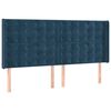 vidaXL Boxspring met matras fluweel donkerblauw 200x200 cm
