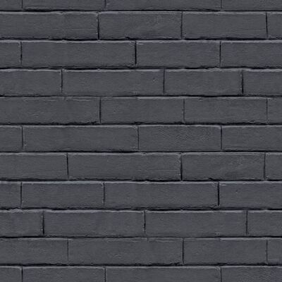 Noordwand Behang Good Vibes Chalkboard brick wall zwart en grijs